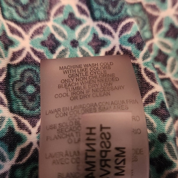 Tommy Hilfiger Sleeveless Green And Black Patterned Women's Top - Picture 6 of 9